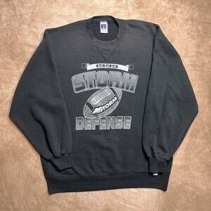 Vintage 90s Storm Defense Football Crewneck Sweatshirt Russell Athletic Sporty